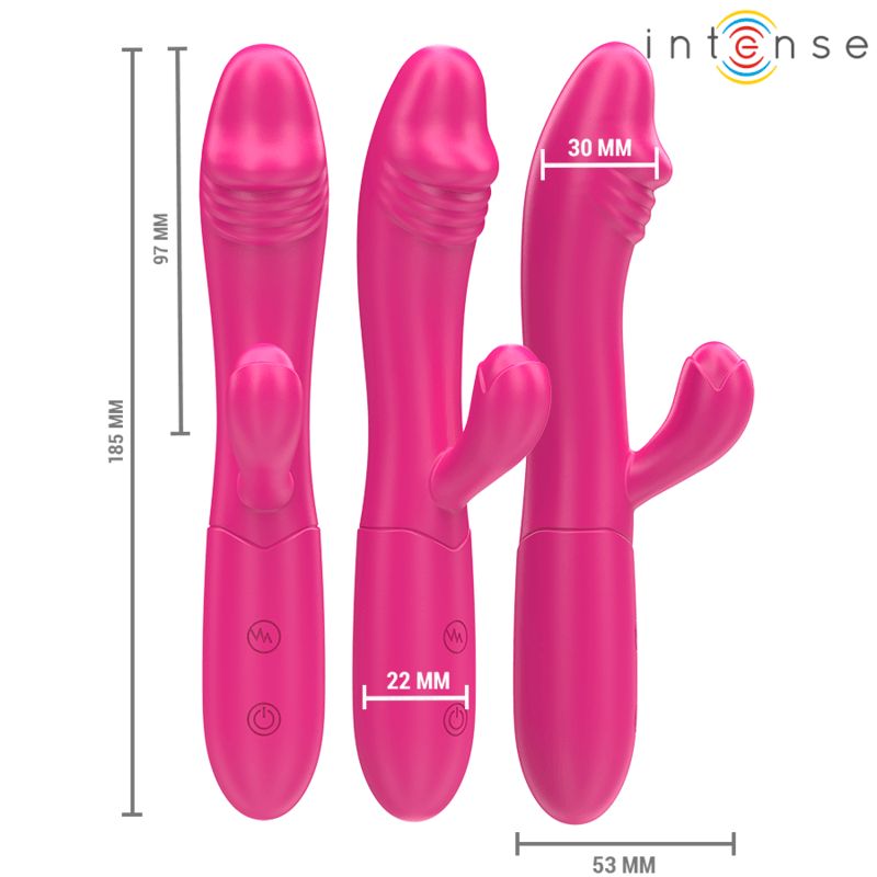 INTENSE - IVY VIBRADOR FLEXÍVEL 10 VIBRAÇÕES COM LÍNGUA ESTIMULANTE ROSA - Sexshoptuga 