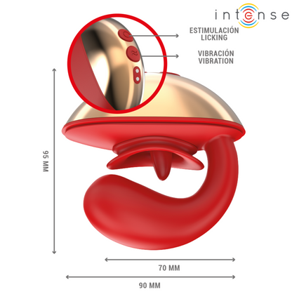 INTENSE - VIBRADOR E ESTIMULADOR MARIAH EM FORMATO U 10 VIBRAÇÕES VERMELHO