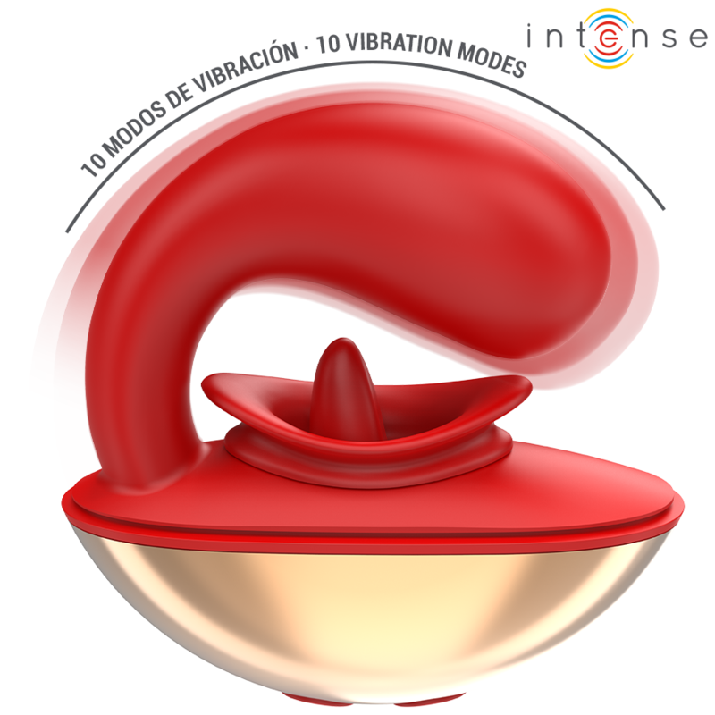 INTENSE - VIBRADOR E ESTIMULADOR MARIAH EM FORMATO U 10 VIBRAÇÕES VERMELHO