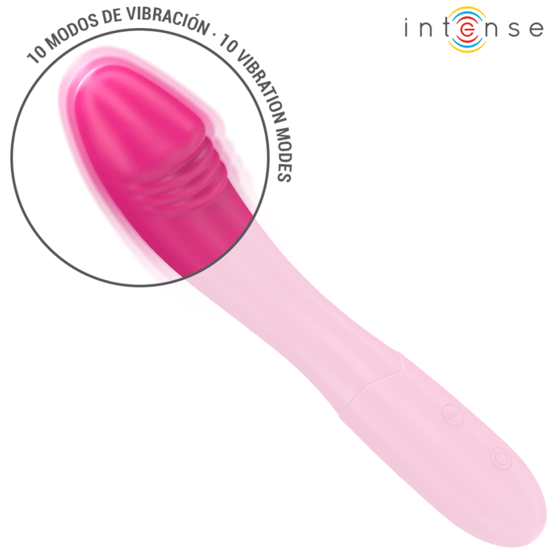 INTENSE - BELINDA VIBRADOR 19 CM FLEXÍVEL 10 VIBRAÇÕES ROSA - Sexshoptuga 