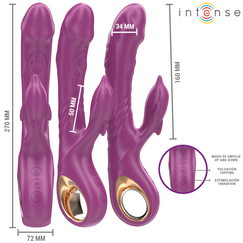 INTENSE - HALLE VIBRADOR MULTIFUNCIONAL COM LÍNGUA ESTIMULANTE DE GOLFINHOS ROXO - Sexshoptuga 