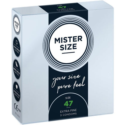 MISTER SIZE - PRESERVATIVOS TAMANHO XS 47 MM (3 UNIDADES) - Sexshoptuga 