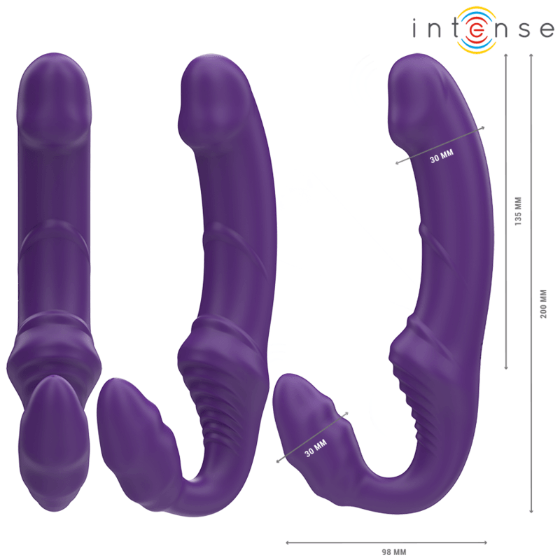 INTENSE - JILL VIBRADOR DUPLO 20 CM ROXO CONTROLE REMOTO - Sexshoptuga 