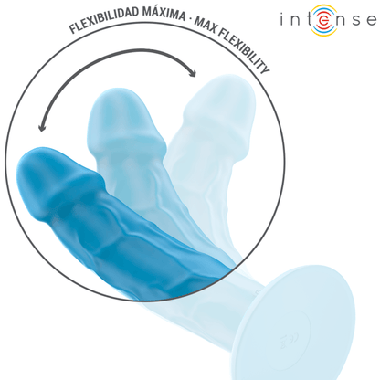 INTENSE - PHOEBE VIBRADOR REALISTA 10 VIBRAÇÕES AZUL CONTROLE REMOTO - Sexshoptuga 