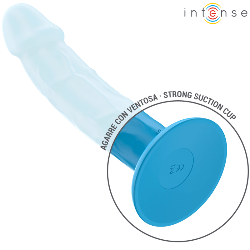 INTENSE - PHOEBE VIBRADOR REALISTA 10 VIBRAÇÕES AZUL CONTROLE REMOTO - Sexshoptuga 