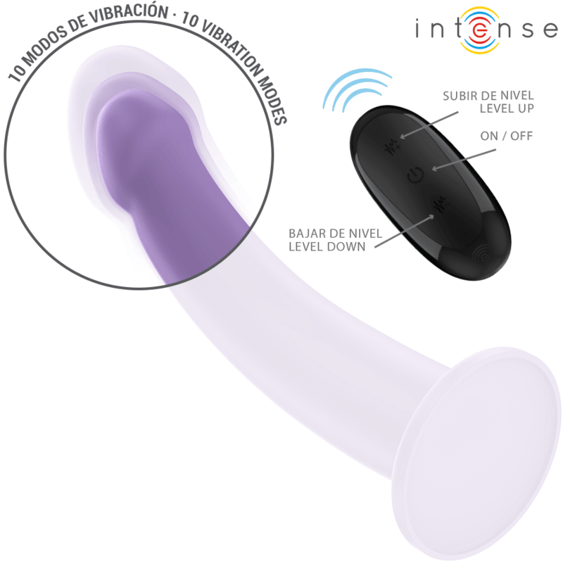 INTENSE - EDDIE VIBRADOR 17,5 CM 10 VIBRAÇÕES ROXO CONTROLE REMOTO - Sexshoptuga 