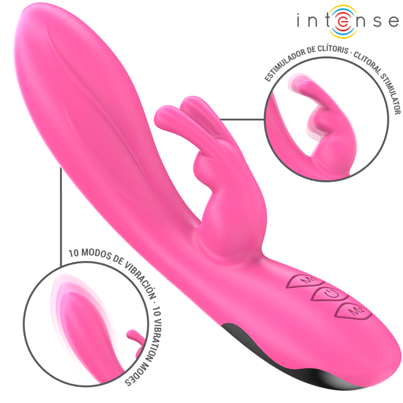 INTENSE - RANDALL RABBIT VIBRADOR 10 VIBRAÇÕES ROSA - Sexshoptuga 