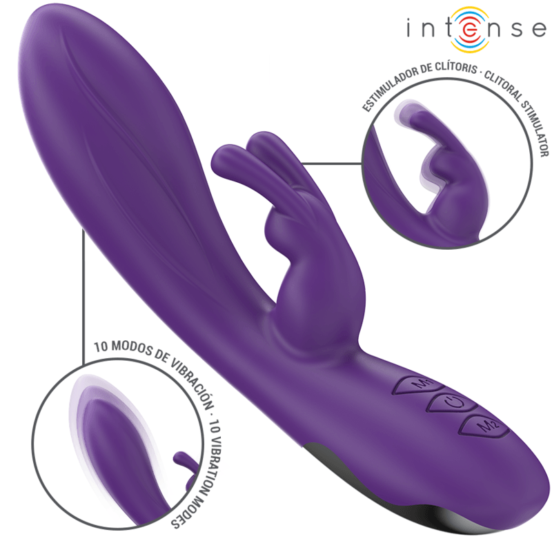 INTENSE - RANDALL RABBIT VIBRADOR 10 VIBRAÇÕES ROXO - Sexshoptuga 