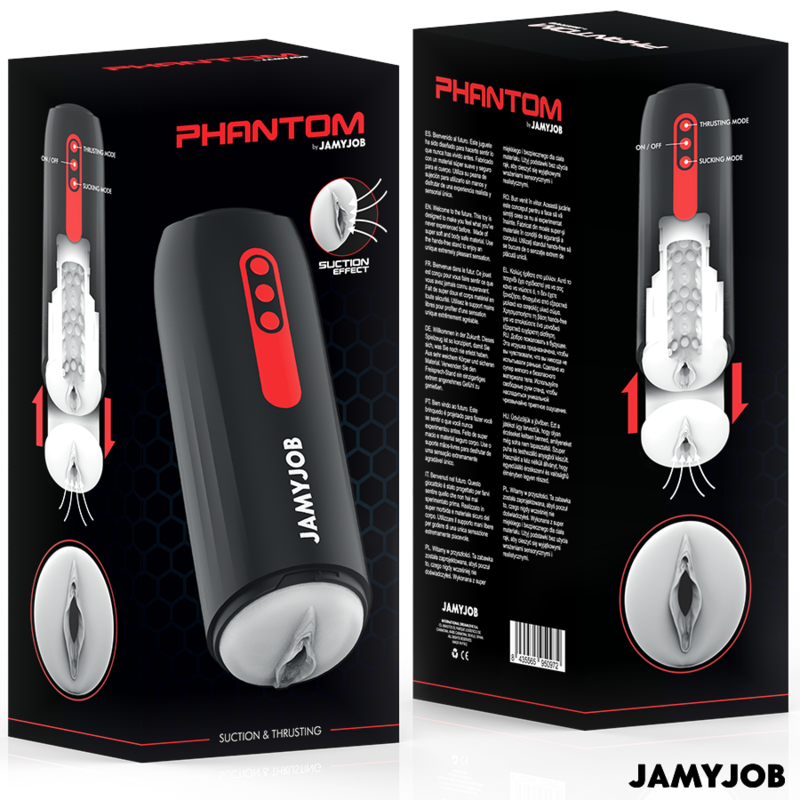 JAMYJOB - MASTURBADOR AUTOMÁTICO PHANTOM VAGINA 5 MODOS DE SUCÇÃO E IMPULSO