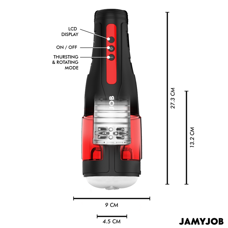 JAMYJOB - MASTURBADOR AUTOMÁTICO DE VAGINA CYCLONE 10 MODOS DE ROTAÇÃO E IMPULSO