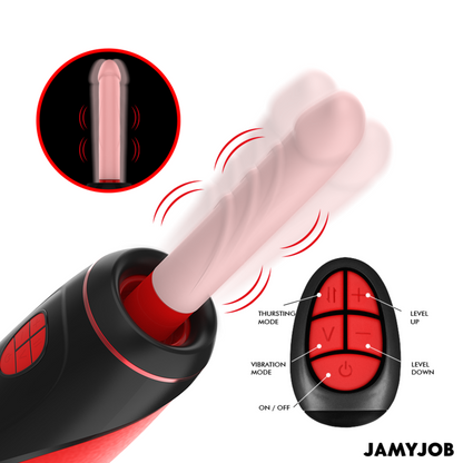 JAMYJOB - MASTURBADOR AUTOMÁTICO BASE PYSTON COM DILDO DE CONTROLE REMOTO