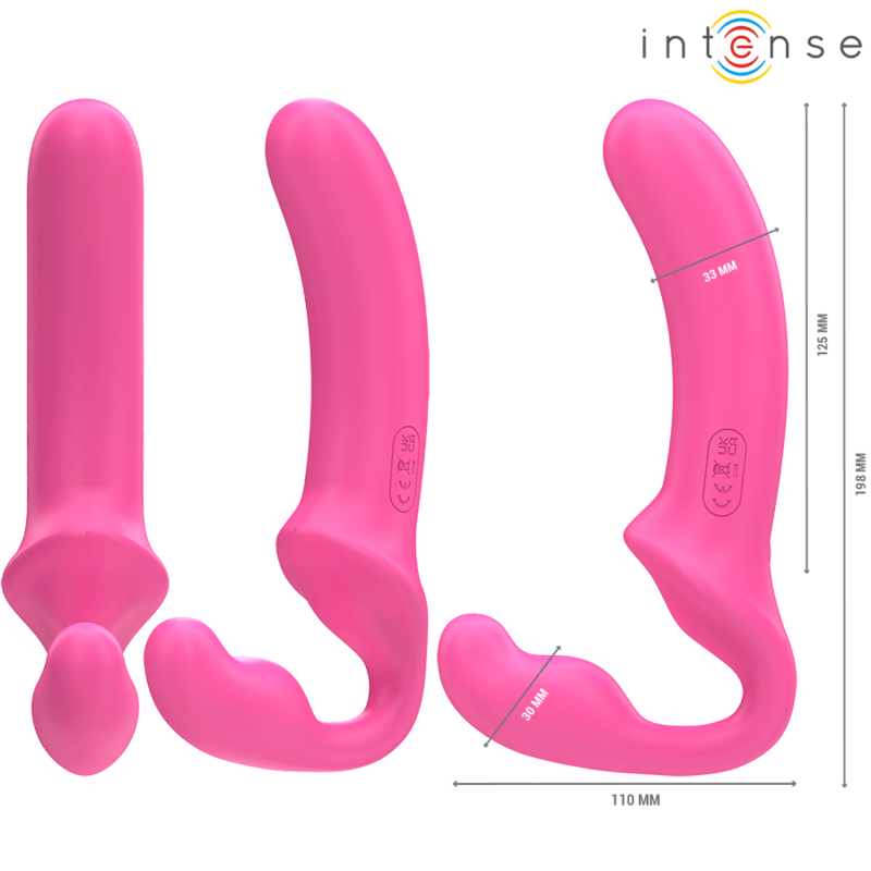 INTENSE - AMY DOUBLE VIBRATOR 20 CM ROSA CONTROLE REMOTO - Sexshoptuga 