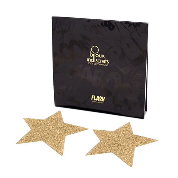 BIJOUX - INDISCRETS FLASH GOLDEN STAR NIPPLE COVERS - Sexshoptuga 