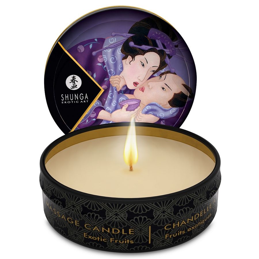 SHUNGA - MINI CARESS BY CANDELIGHT VELA DE MASSAGEM DE FRUTAS EXÓTICAS 30 ML - Sexshoptuga  Sexshoptuga 