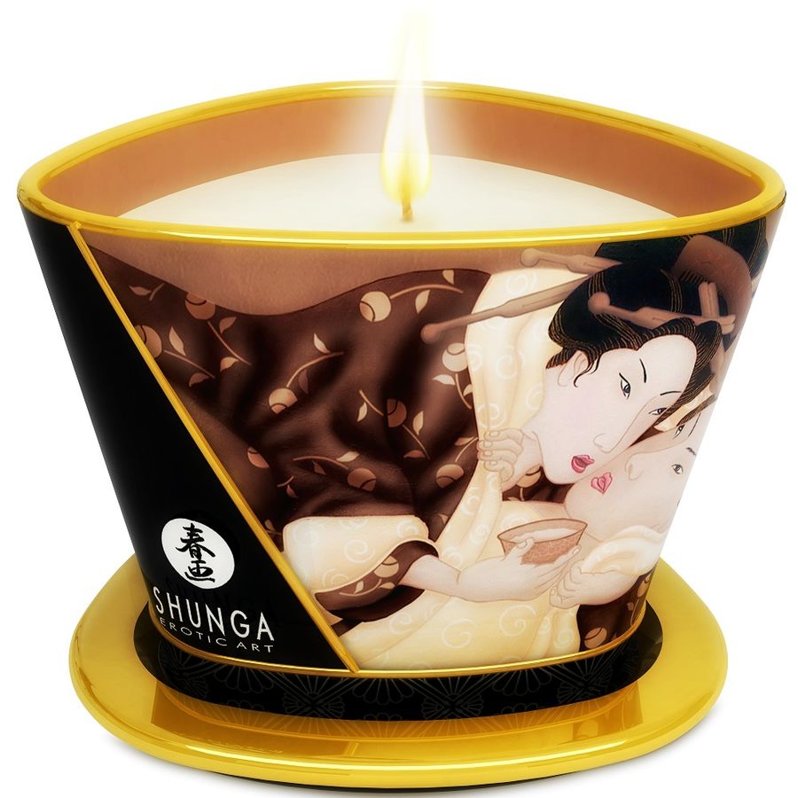 SHUNGA - MINI CARESS BY CANDELIGHT VELA DE MASSAGEM DE CHOCOLATE 170 ML - Sexshoptuga  Sexshoptuga 