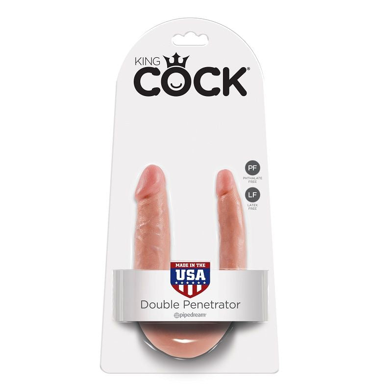 KING COCK - DILDO DE DUPLA PENETRAO 12.7 CM NATURAL - Sexshoptuga  Sexshoptuga 