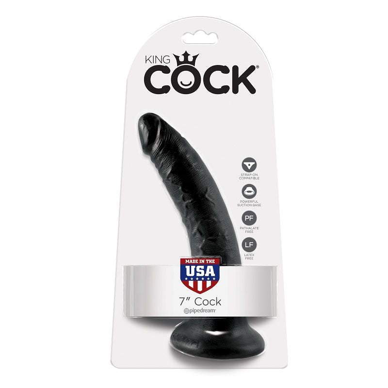 KING COCK - 7 DILDO PRETO 17.8 CM - Sexshoptuga 