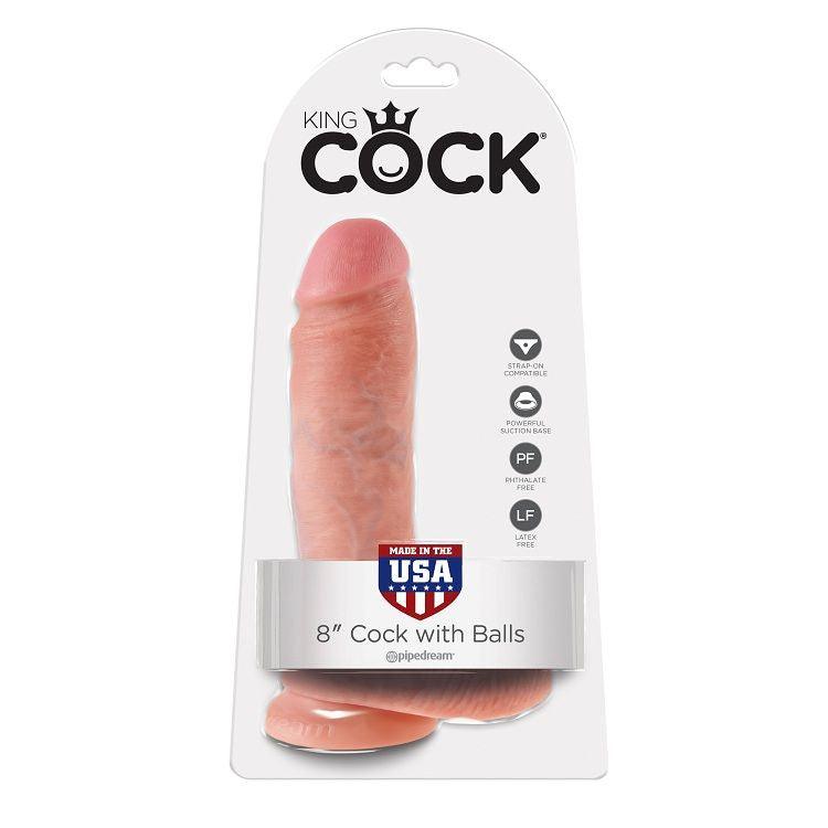 KING COCK - 8 CARNE DE DILDO COM BOLAS 20.3 CM - Sexshoptuga 