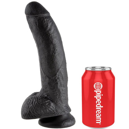 KING COCK - 9 DILDO PRETO COM BOLAS 22.9 CM - Sexshoptuga 