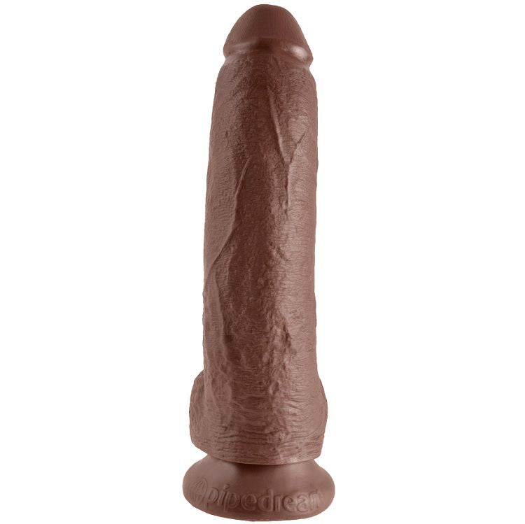 KING COCK - 9 DILDO CASTANHO COM BOLAS 22.9 CM - Sexshoptuga 