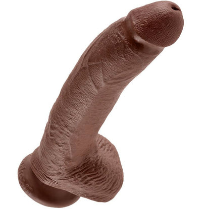 KING COCK - 9 DILDO CASTANHO COM BOLAS 22.9 CM - Sexshoptuga 