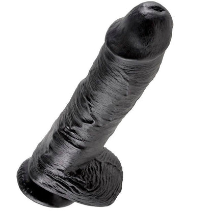 KING COCK - 10 DILDO PRETO COM BOLAS 25.4 CM - Sexshoptuga 