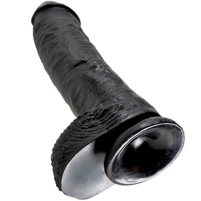 KING COCK - 10 DILDO PRETO COM BOLAS 25.4 CM - Sexshoptuga 