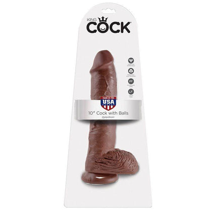 KING COCK - 10 DILDO CASTANHO COM BOLAS 25.4 CM - Sexshoptuga 