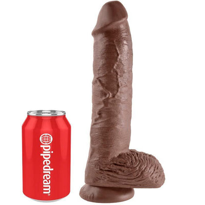 KING COCK - 10 DILDO CASTANHO COM BOLAS 25.4 CM - Sexshoptuga 