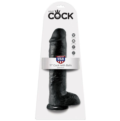 KING COCK - 11 DILDO PRETO COM BOLAS 28 CM - Sexshoptuga 