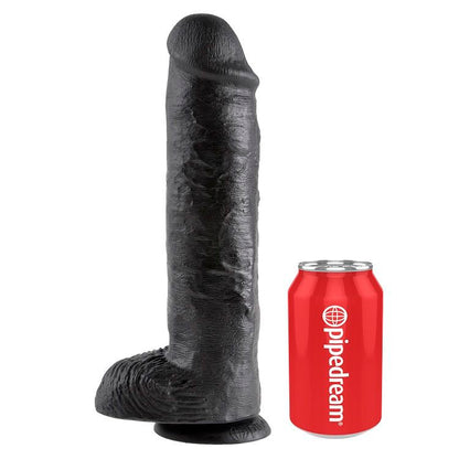 KING COCK - 11 DILDO PRETO COM BOLAS 28 CM - Sexshoptuga 