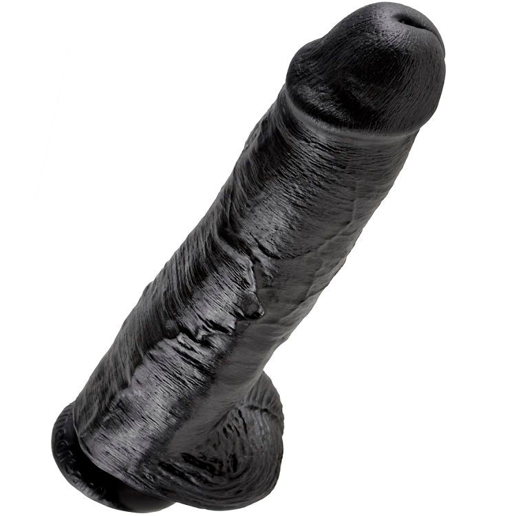 KING COCK - 11 DILDO PRETO COM BOLAS 28 CM - Sexshoptuga 