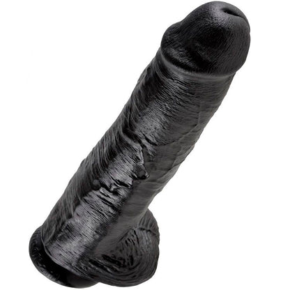 KING COCK - 11 DILDO PRETO COM BOLAS 28 CM - Sexshoptuga 