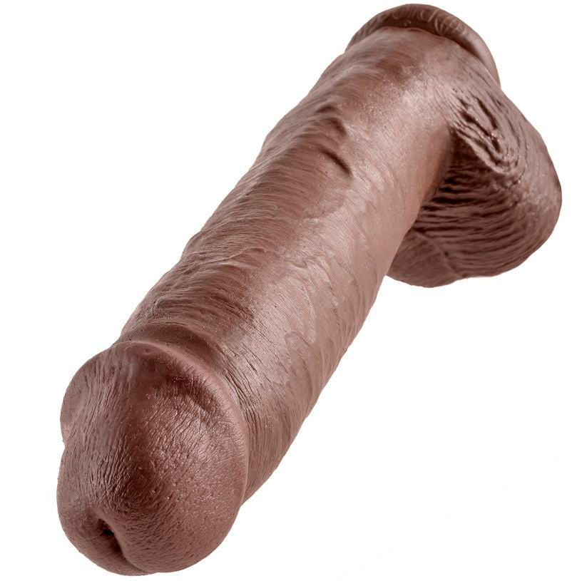 KING COCK - 11 DILDO CASTANHO COM BOLAS 28 CM - Sexshoptuga 