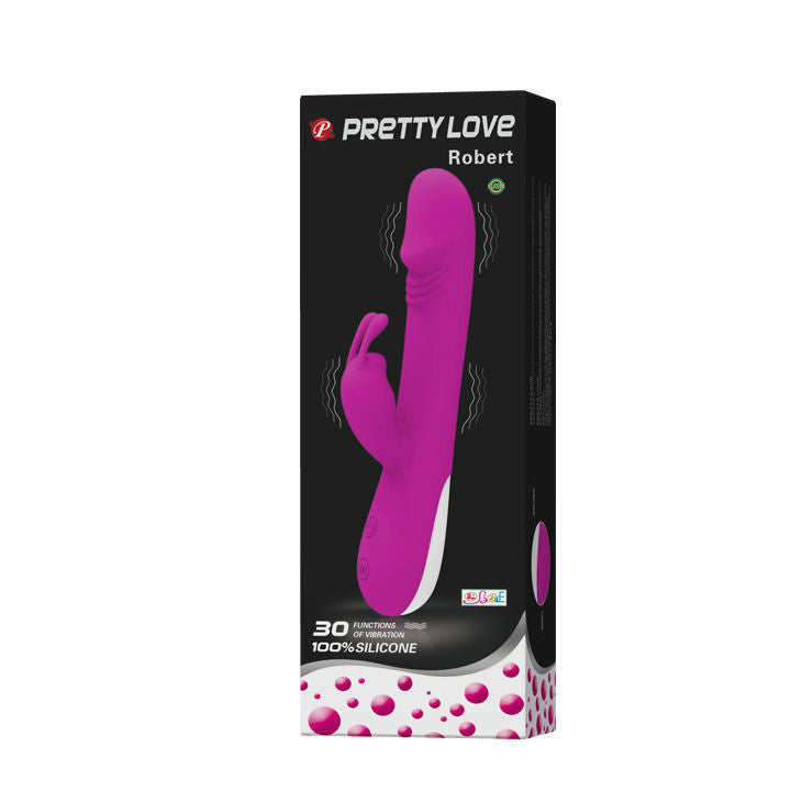 PRETTY LOVE - VIBRADOR ROBERT COM ESTIMULADOR DE CLITÓRIS - Sexshoptuga 