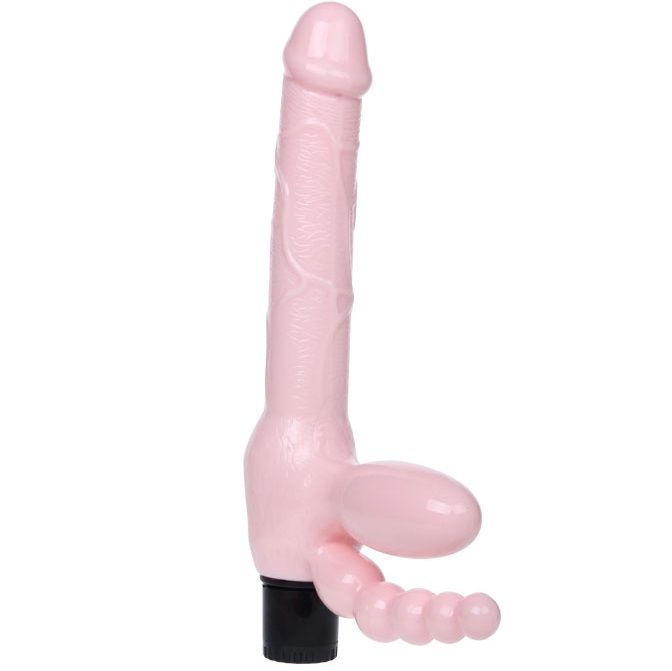 BAILE - ARNÊS SEM CORDA TPR COM VIBRAO E ESTIMULAO ANAL 25.4 CM - Sexshoptuga Sexshoptuga 