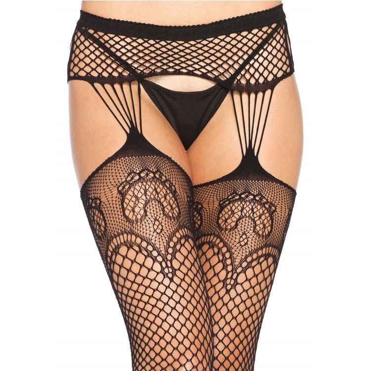 LEG AVENUE - MEIAS NET COM LINHAS LIGAS - Sexshoptuga  Sexshoptuga 