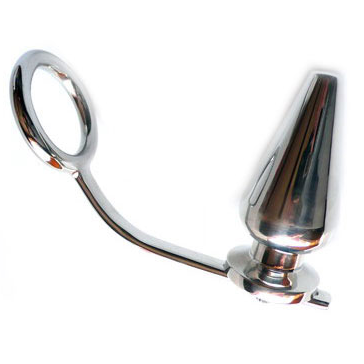 METAL HARD - ANEL DE AO COM PLUG ANAL 45 X 50MM - Sexshoptuga  Sexshoptuga 