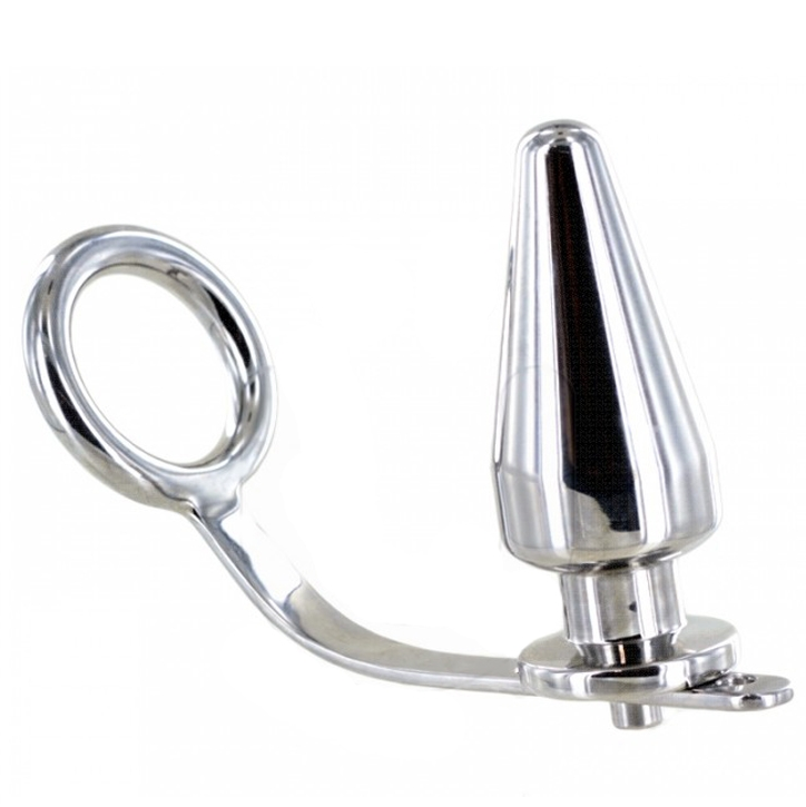 METAL HARD - ANEL DE AO COM PLUG ANAL 80 X 55 MM - Sexshoptuga 