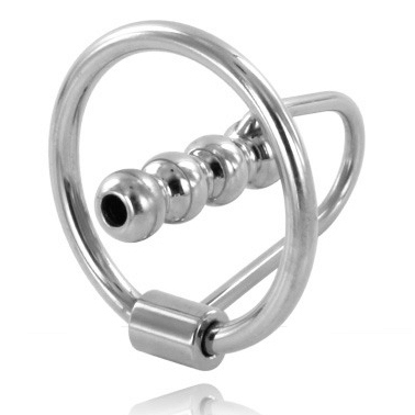 METAL HARD - ANEL DE GLNDULA COM PLUG URETRAL 28MM - Sexshoptuga  Sexshoptuga 