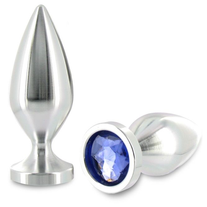 METAL HARD - PLUG ANAL ALIMINUM CRISTAL COR MÉDIO 8,89CM - Sexshoptuga  Sexshoptuga 