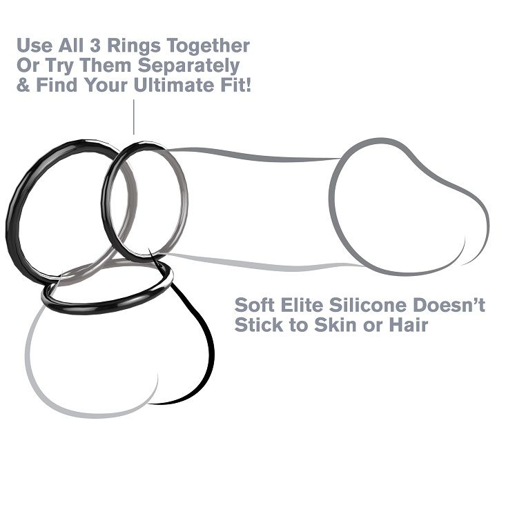 FANTASY C-RINGZ - CONJUNTO DE ESTAMINA DE 3 ANEL DE SILICONE - Sexshoptuga 