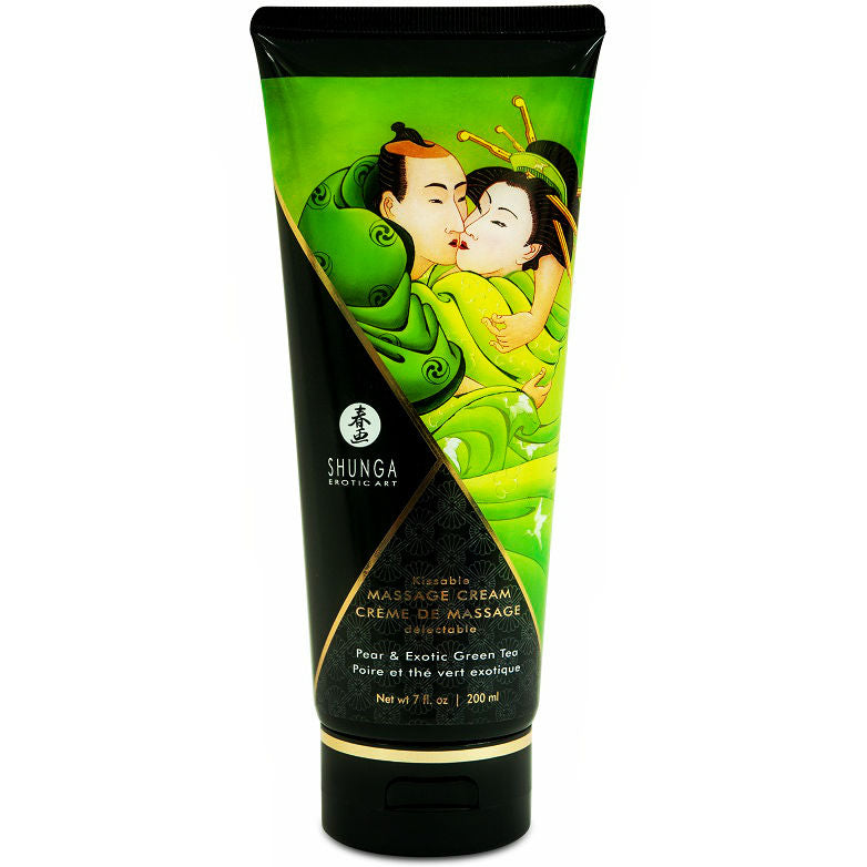 SHUNGA - CREME DE MASSAGEM DE PERA E CHÁ VERDE 200 ML - Sexshoptuga 