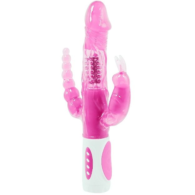 BAILE - PRETTY BUNNY TRIPLO VIBRADOR ROTADOR - Sexshoptuga  Sexshoptuga 