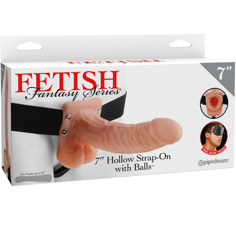 FETISH FANTASY SERIES - 7 STRAP-ON OCO COM BOLAS 17,8CM CARNE - Sexshoptuga  Sexshoptuga 