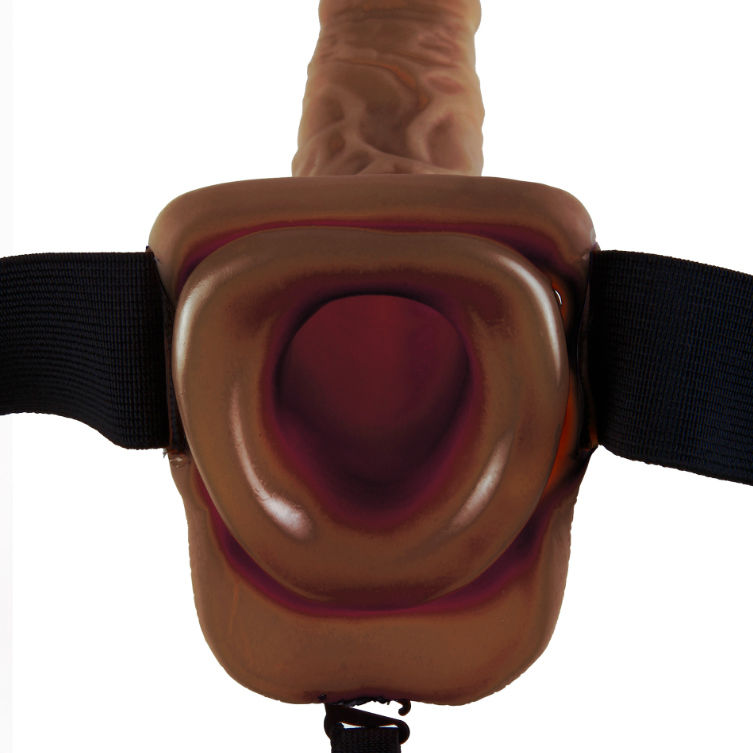 FETISH FANTASY SERIES - 9 STRAP-ON OCO COM BOLAS 22,9CM CASTANHO - Sexshoptuga  Sexshoptuga 