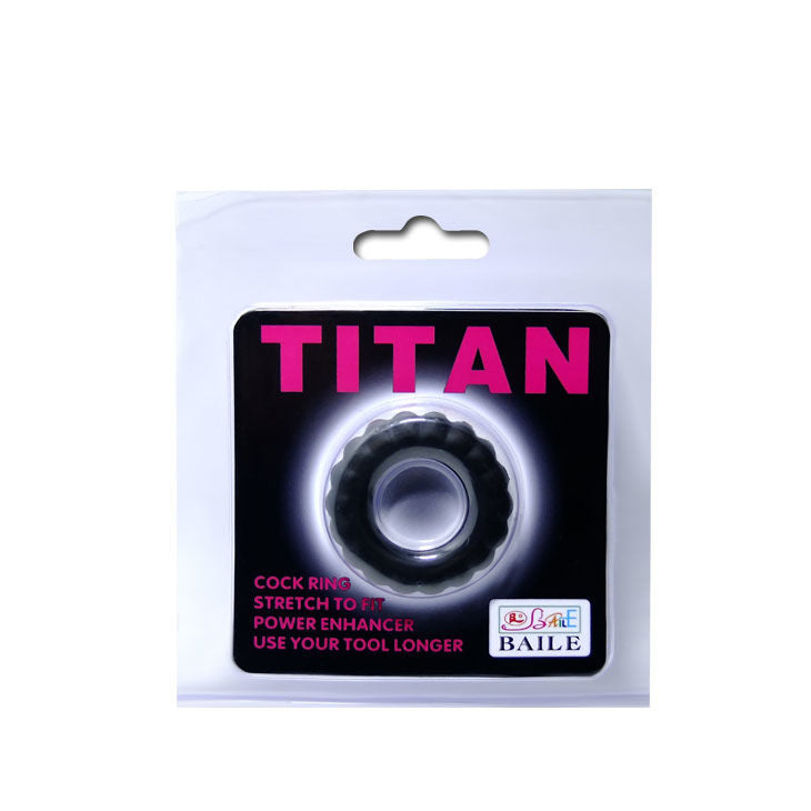 BAILE - ANEL PÊNIS TITAN PRETO 2 CM - Sexshoptuga  Sexshoptuga 