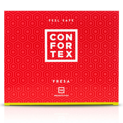 CONFORTEX - CONDOM DE MORANGO 144 UNIDADES - Sexshoptuga 