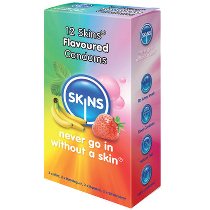 SKINS - CONDOMÍNIO SABORES PARA PELE 12 PACK - Sexshoptuga 