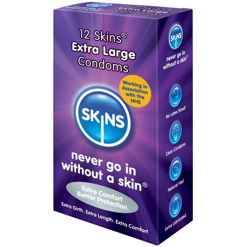 SKINS - CONDOM EXTRA LARGE 12 PACK - Sexshoptuga 